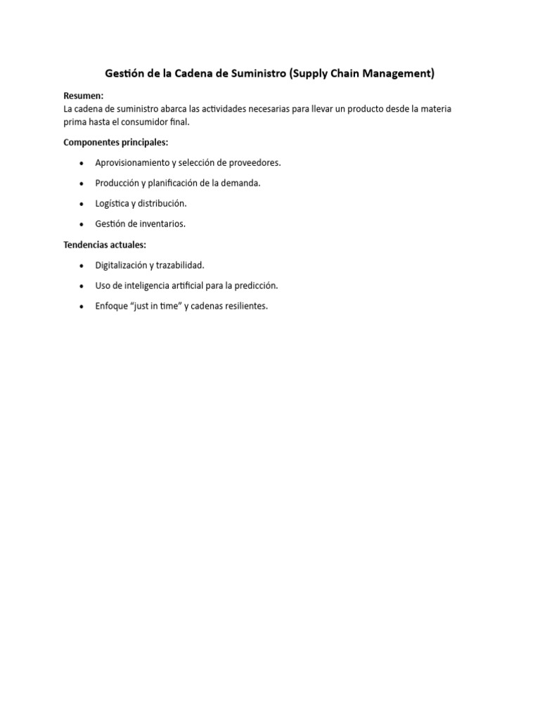 IND - Gestión de La Cadena de Suministro | PDF