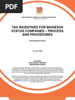 Tax Incentives For BioNexus Status Companies Process and Procedures