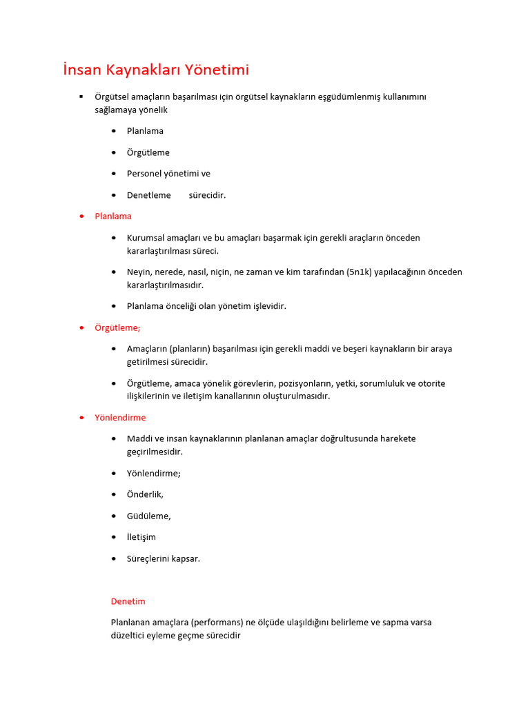 İnsan Kaynakları Yönetimi (1) | PDF