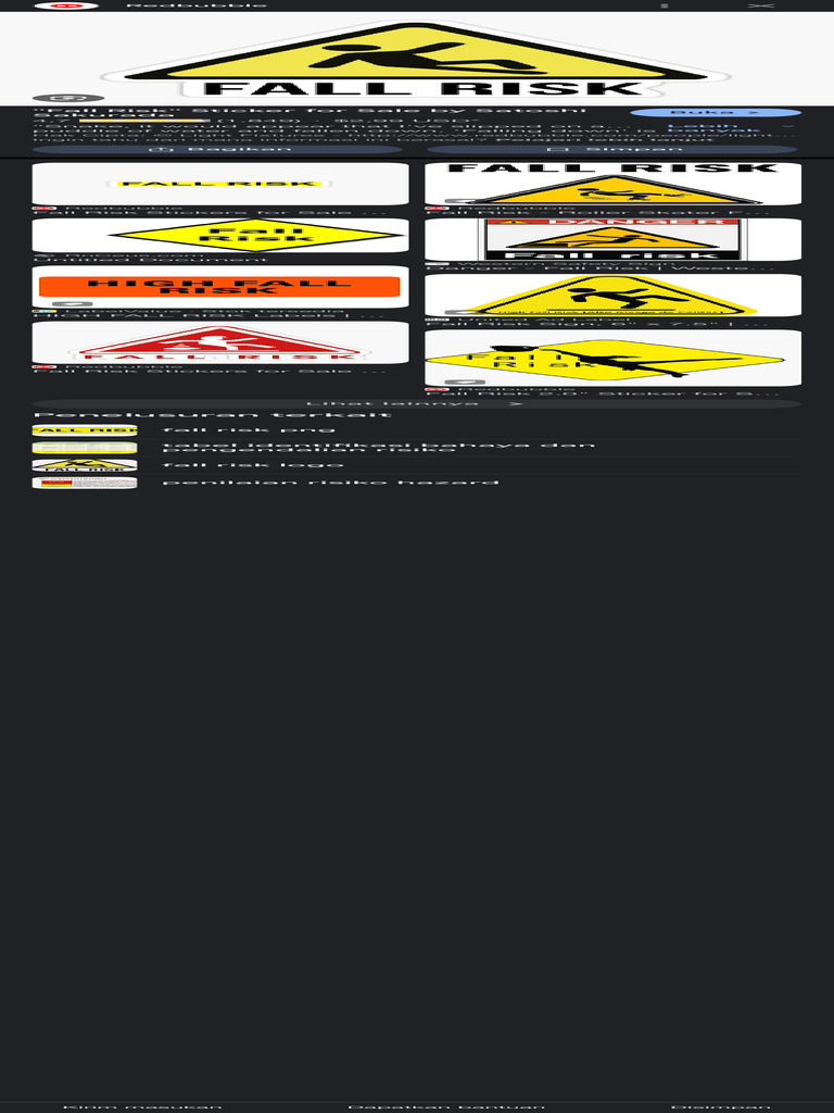 Fall Risk Stiker - Penelusuran Google | PDF