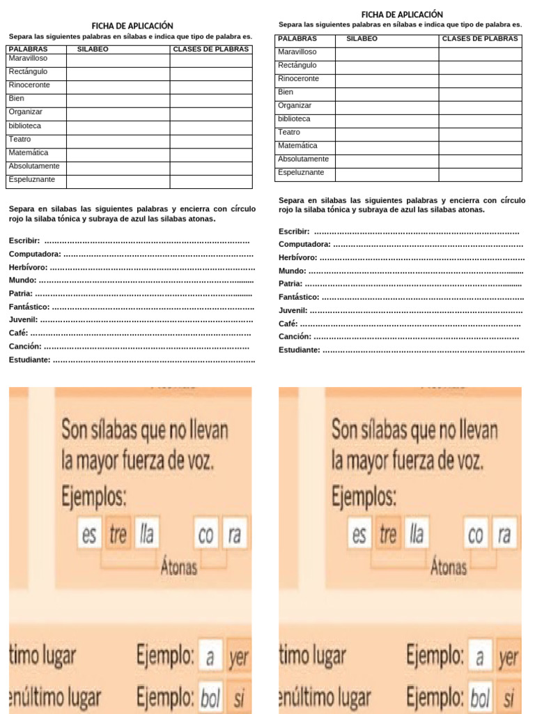 Separación de Sílabas y Tónica | PDF
