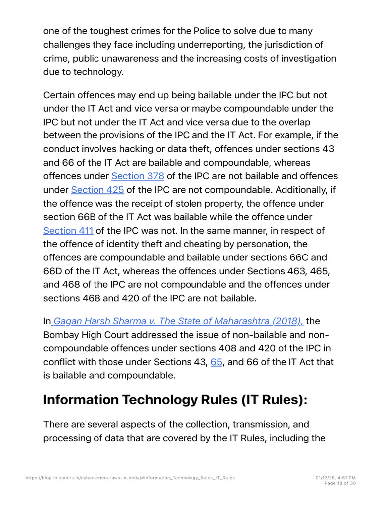 Cyber Crime Laws and IT Regulations in India | PDF | Computer Security ...