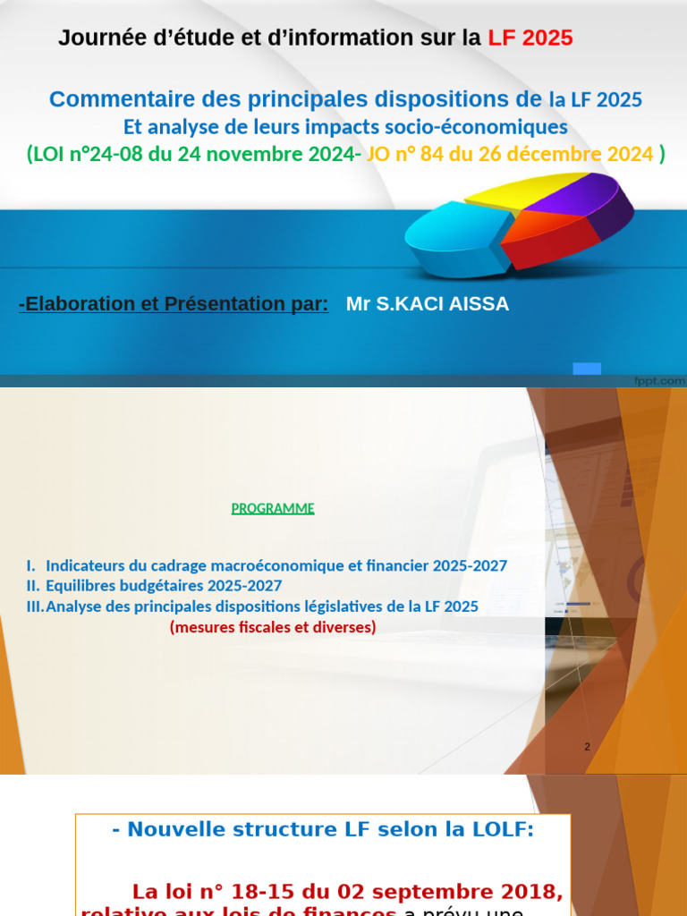 Analyse de la LF 2025 : Dispositions et Impacts | PDF | Impôts | Taxe ...