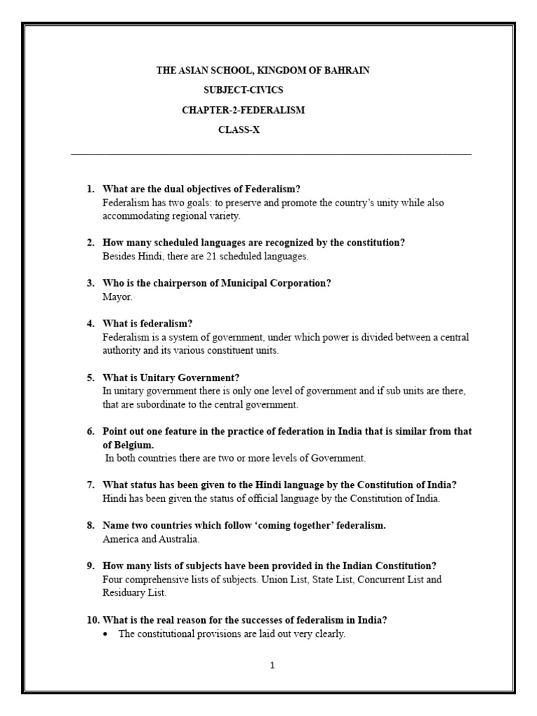 Understanding Federalism in India | PDF | Government | Governance