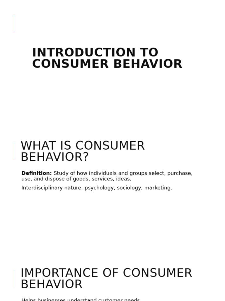 Introduction To Consumer Behavior | PDF | Consumer Behaviour | Brand