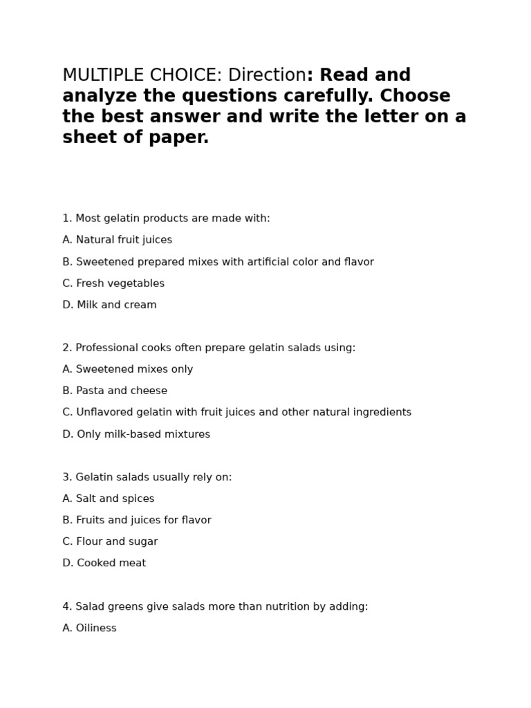 Multiple Choice | PDF