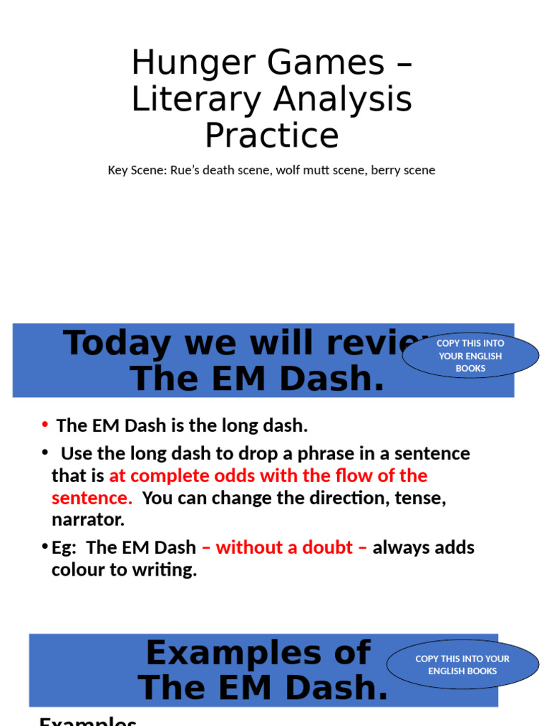 Hunger Games EM Dash Analysis Guide | PDF | Knowledge | Evidence