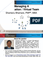 Managing Virtual Team by Shantanu Bhamare, PMP, MBA