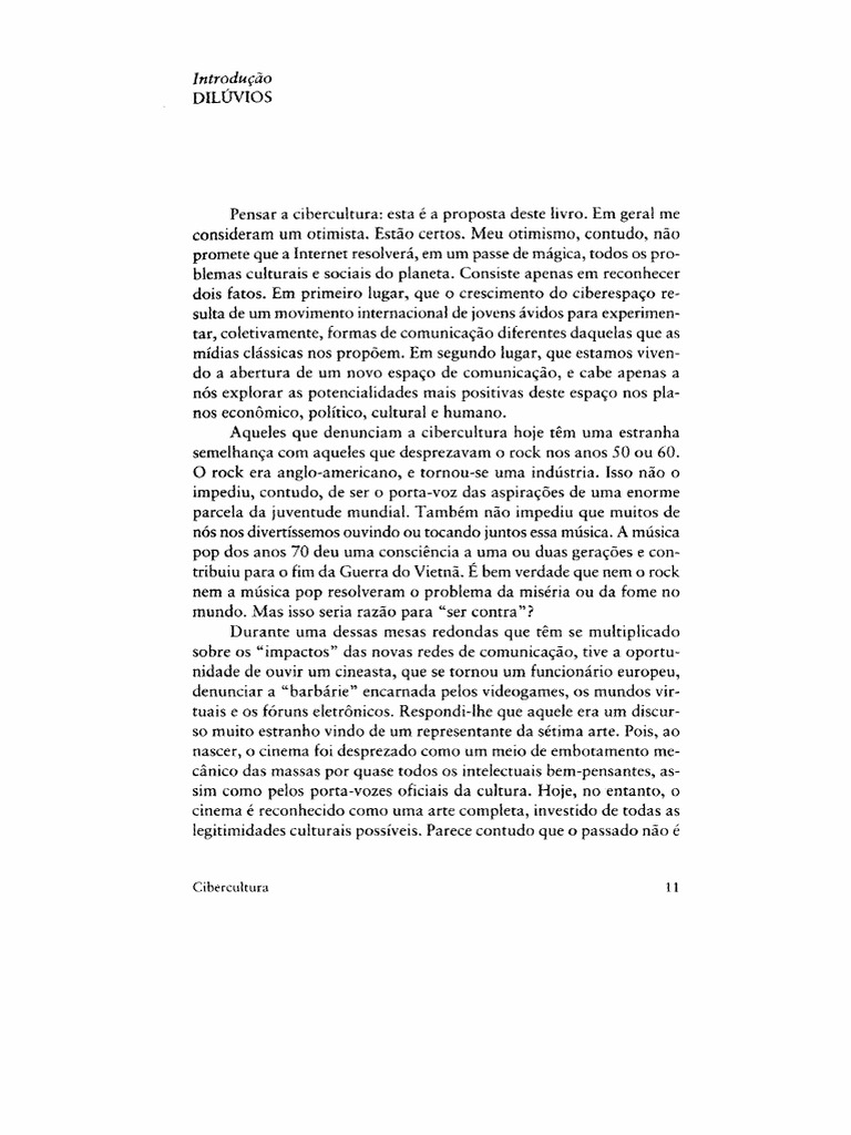 Cult - Dig. LÉVY, Pierre. Cibercultura | PDF