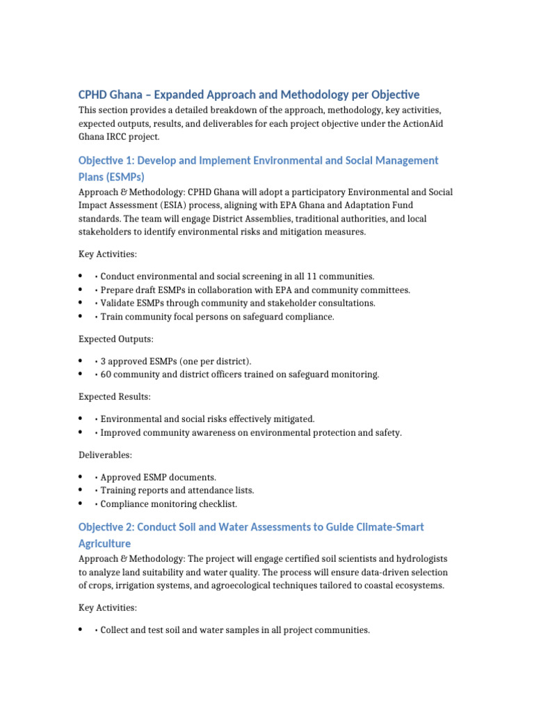 CPHD Ghana Expanded Methodology-2 | PDF | Agriculture | Efficient ...
