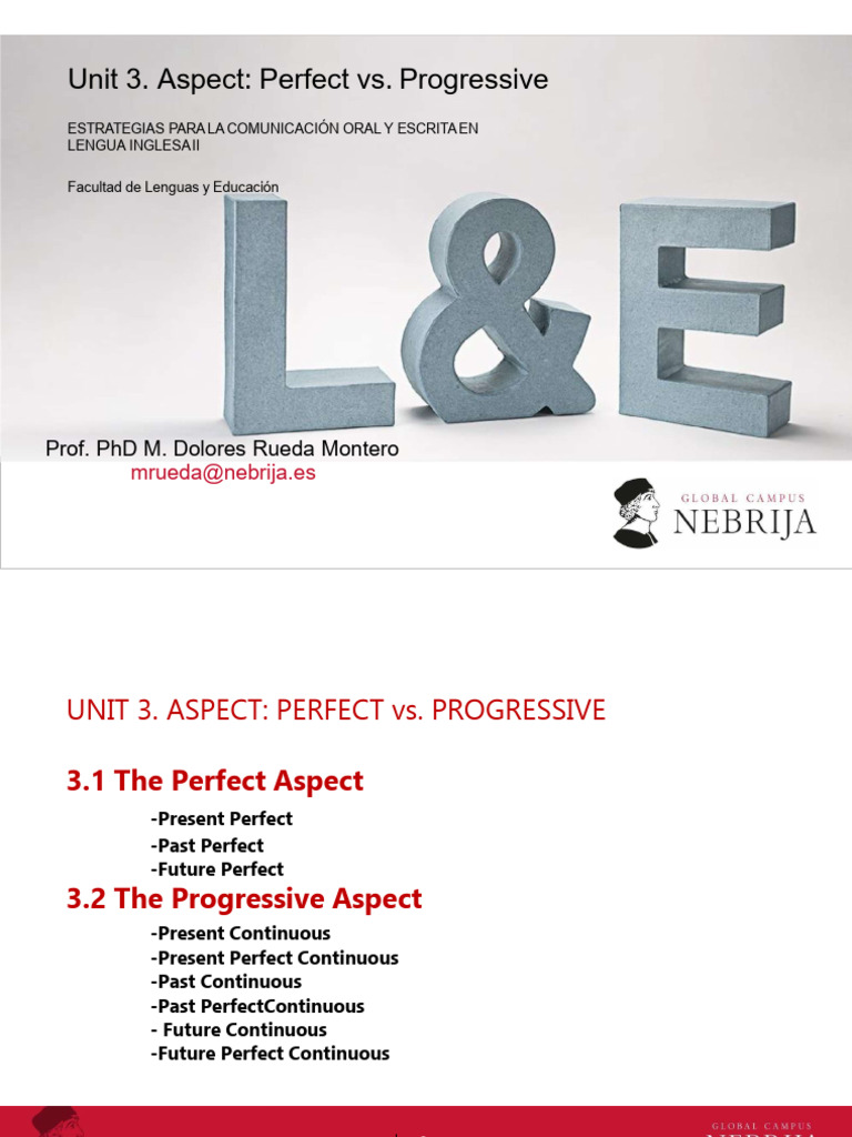 Perfect vs. Progressive Aspects in English | PDF | Grammatical Tense | Verb