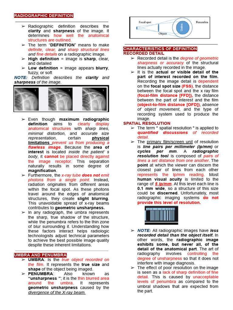 Understanding Radiographic Definition | PDF | Radiography | Image ...