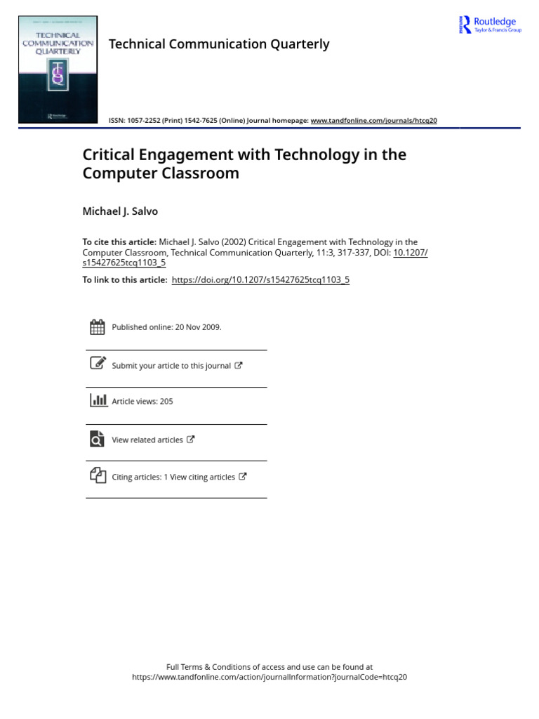 Engaging Technology in Computer Classrooms | PDF | Information ...