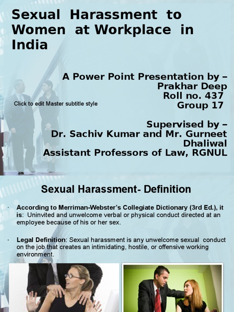 Sexual Harassment in Indian Workplaces | PDF | Sexual Harassment ...