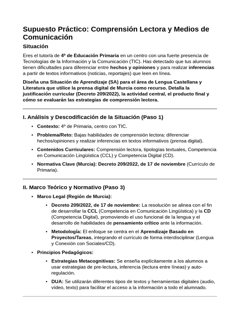 Comprensión Lectora en Prensa Digital | PDF | Plan de estudios ...