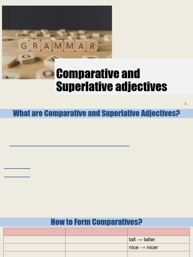 Comparative and Superlative Adjectives | PDF | Adjective | Syntax