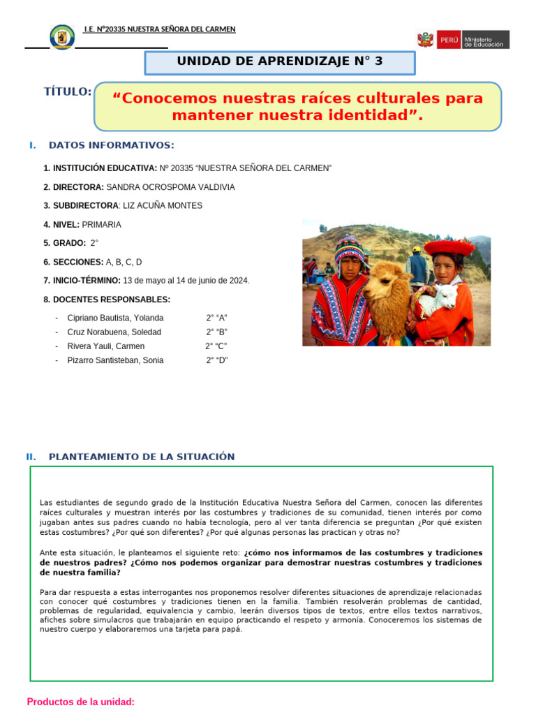 Unidad de Aprendizaje #3-2024 Carmen | PDF | Geometría | Datos