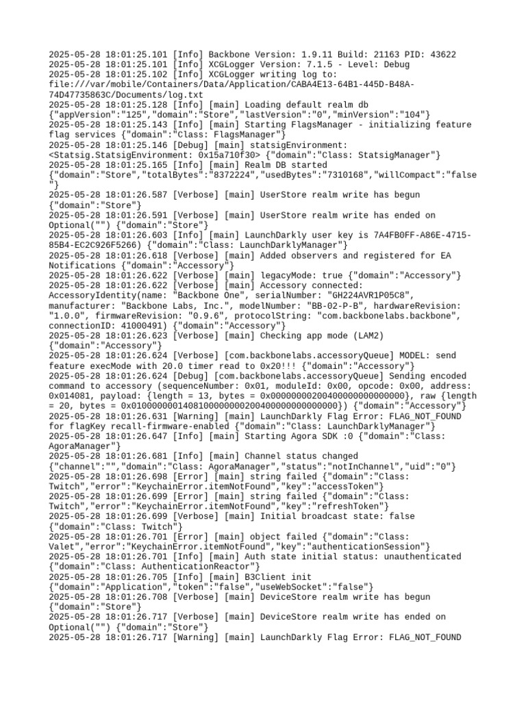 Backbone App Log Analysis 2025 | PDF | Computing | Computer Engineering