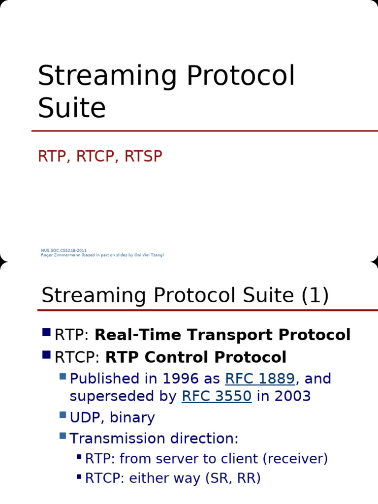 Streaming Protocols: RTP, RTCP, RTSP Overview | PDF | Port (Computer ...