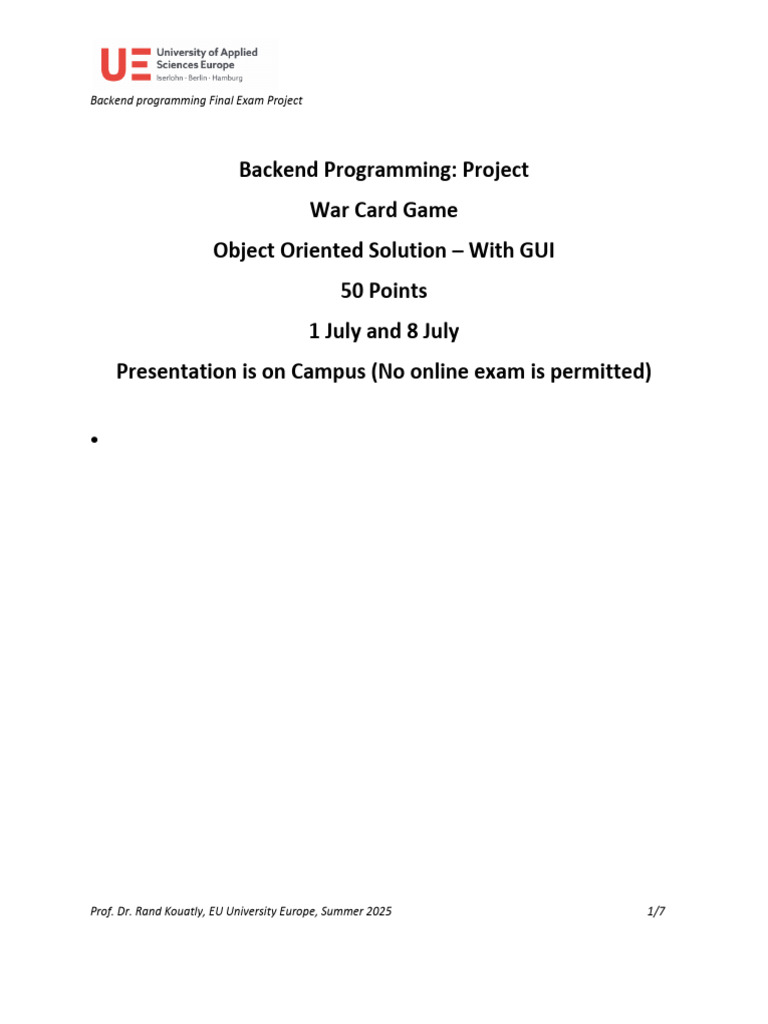 Backend Programming Final Exam Project - 2025 | PDF | Class (Computer ...
