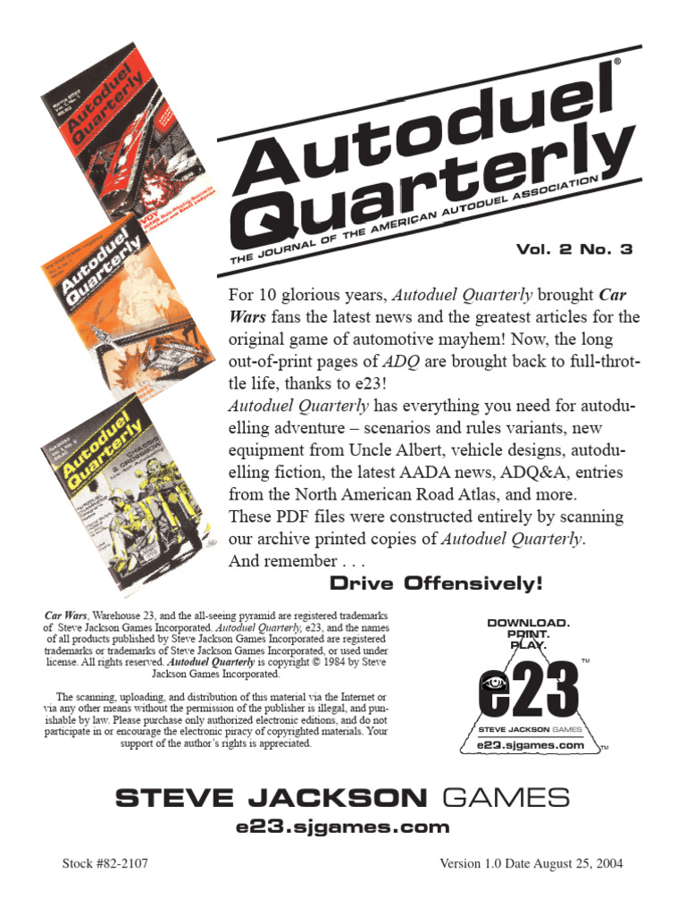 Autoduel Quarterly: Car Wars Revival | PDF