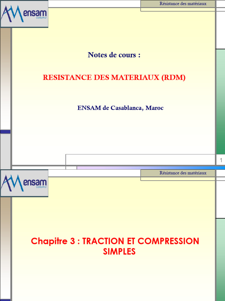 Traction et Compression en RDM | PDF | Résistance des matériaux ...