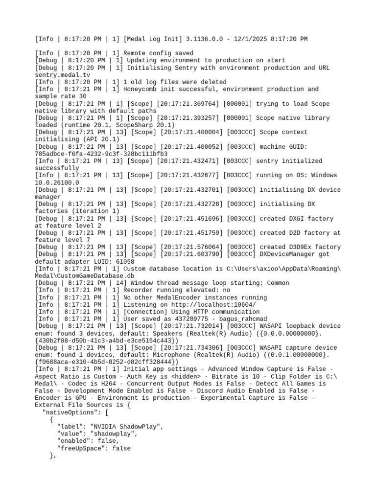 Medal Log Initialization Report | PDF | Graphics Processing Unit ...