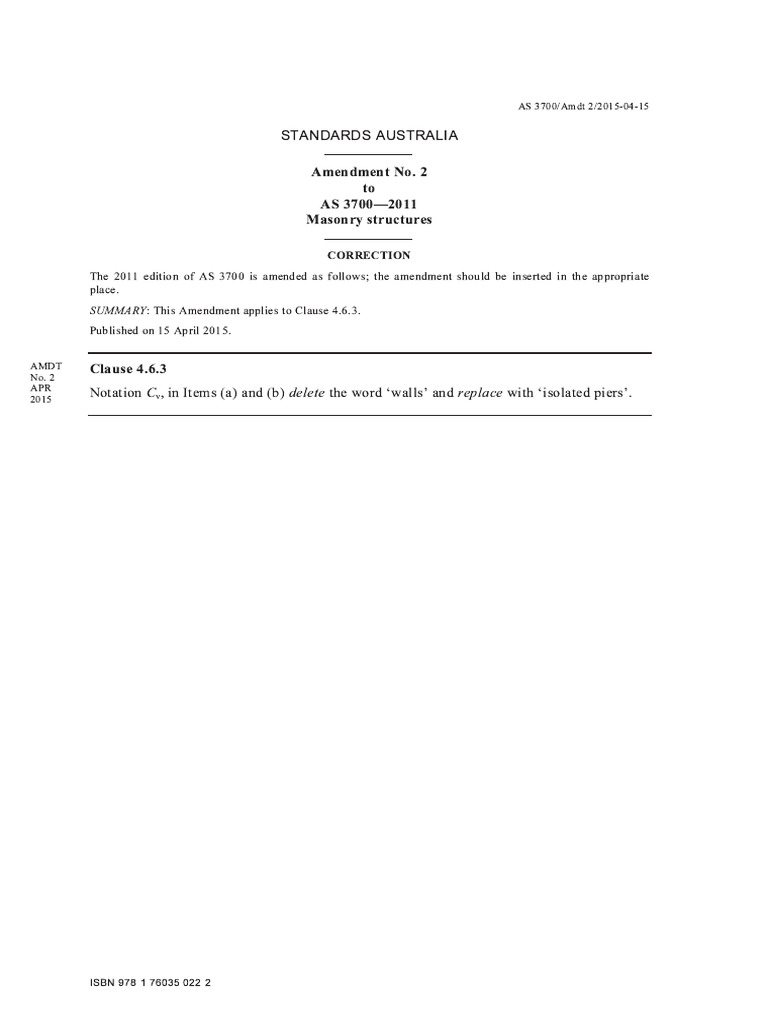 AS 3700 Amdt 2 2015 | PDF