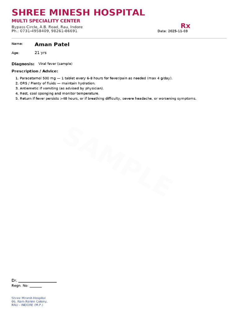 Shree Minesh Sample VF | PDF