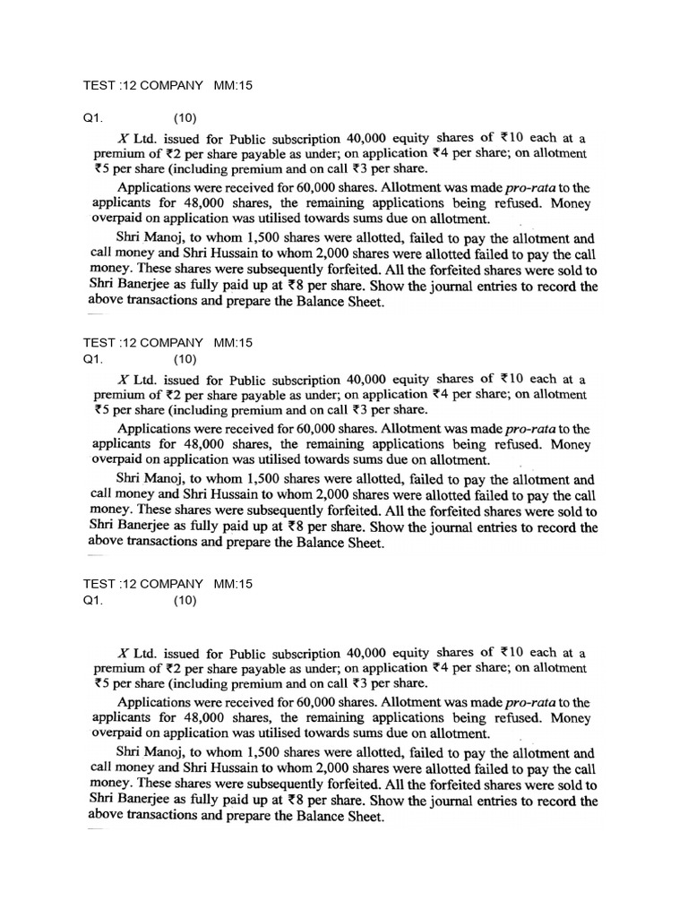 Journal Entries for Share Issuance | PDF