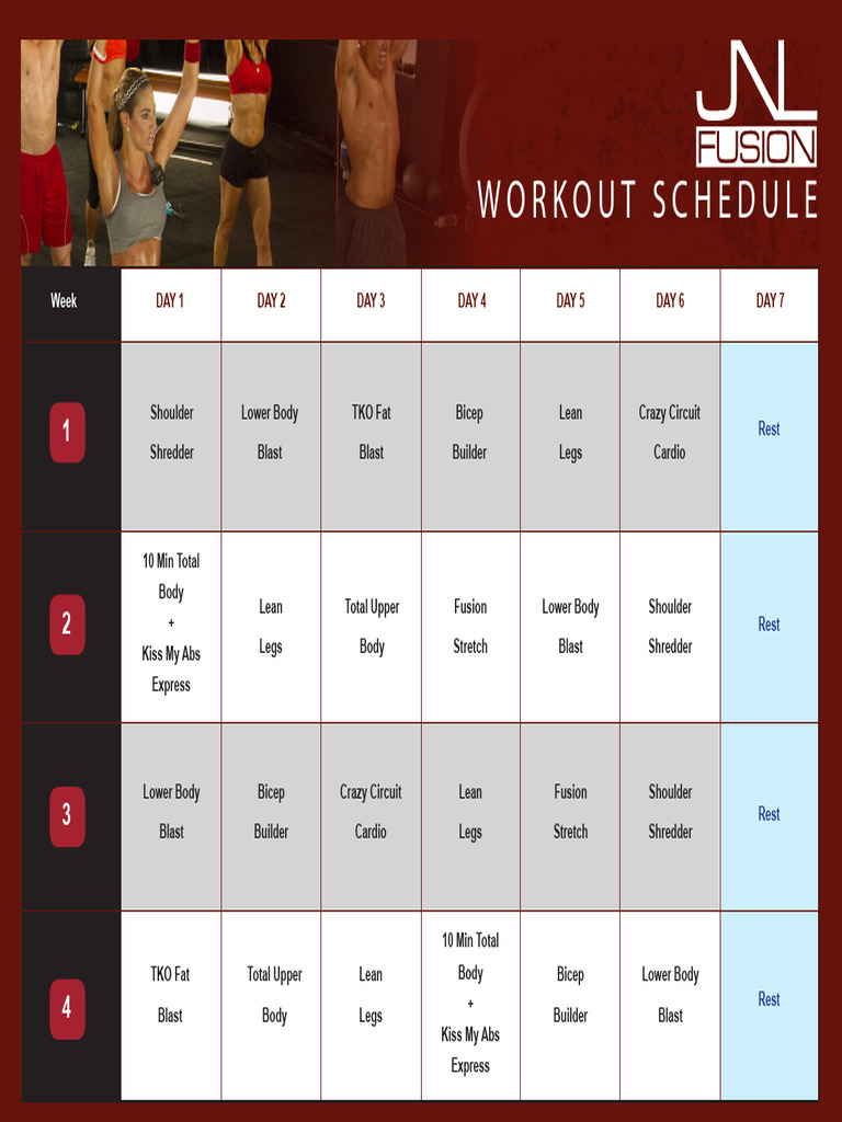 JNL Fusion Basic Schedule | PDF | Physical Fitness | Physical Exercise