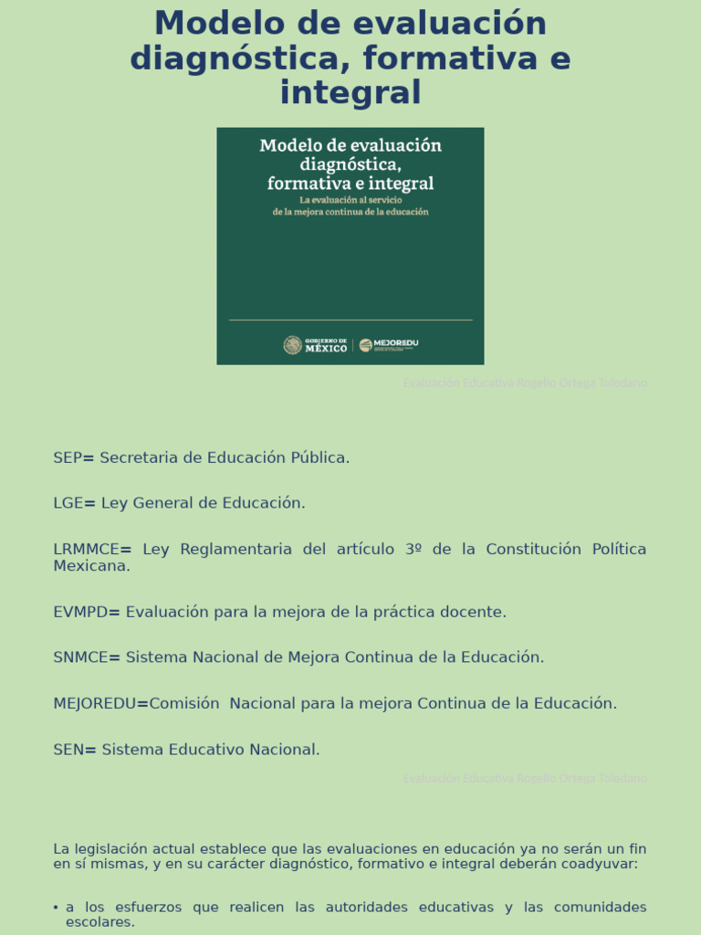 Modelo Integral de Evaluación Educativa | PDF | Evaluación | Enseñando