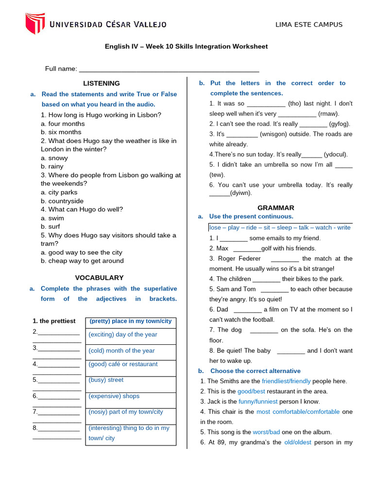 English IV Week 10 Skills Integration | PDF