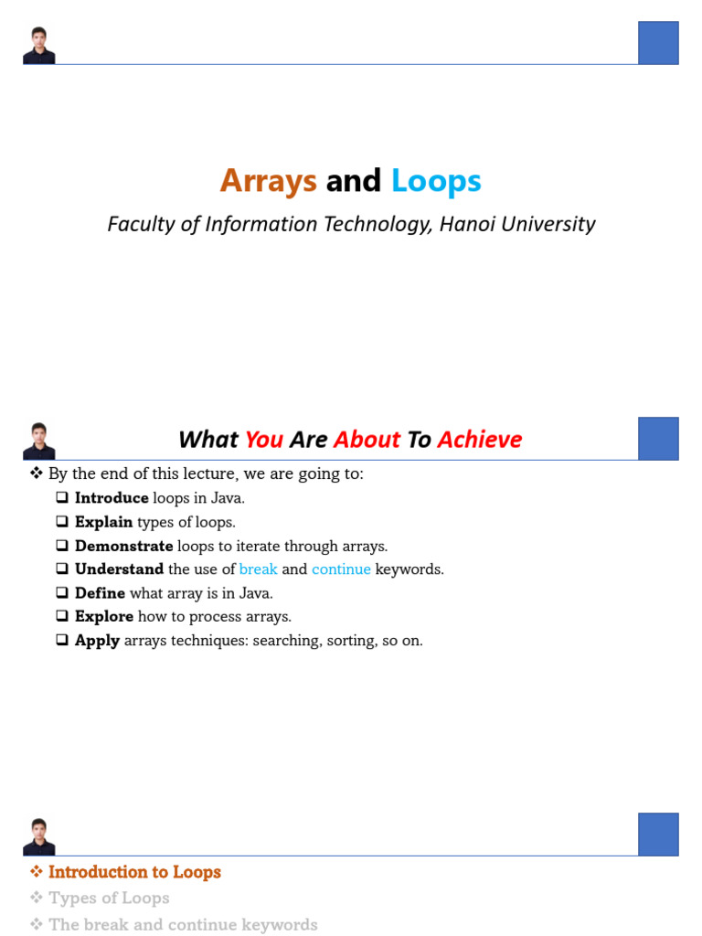 Day 05 - Array and Loop | PDF | Control Flow | Variable (Computer Science)