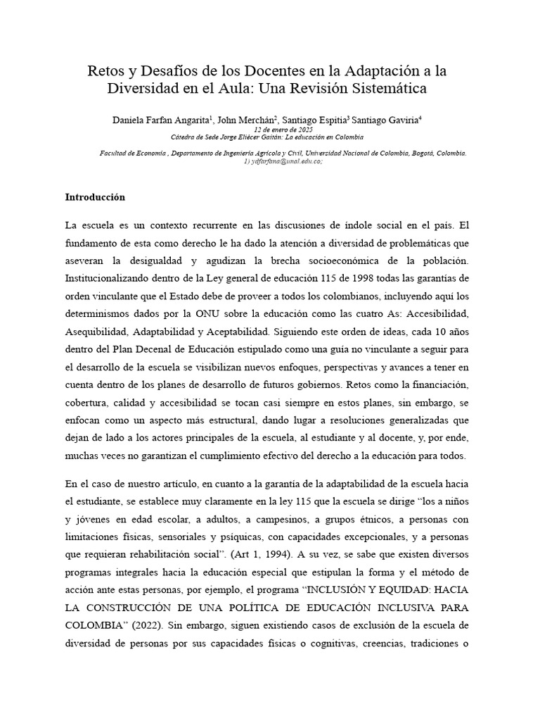 Los Retos de Los Docentes para Adaptarse A La Diversidad en El Aula ...