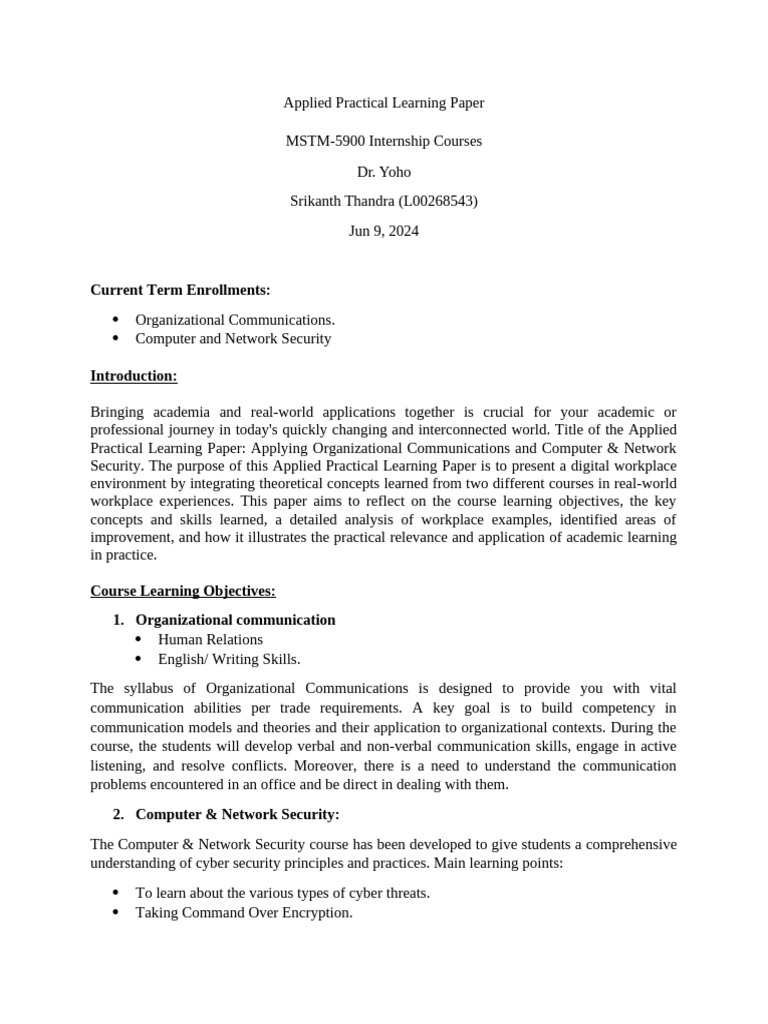 Applied Learning in Communication & Security | PDF | Communication ...