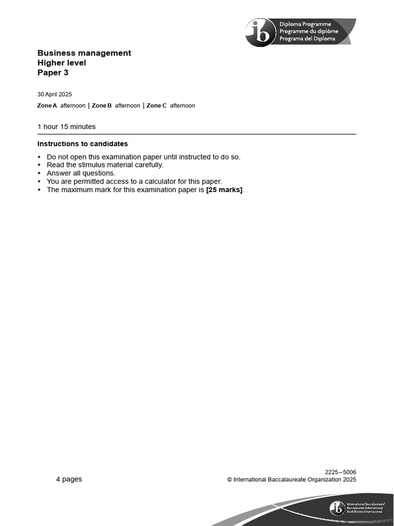 STB Business Management Exam Paper | PDF | Business