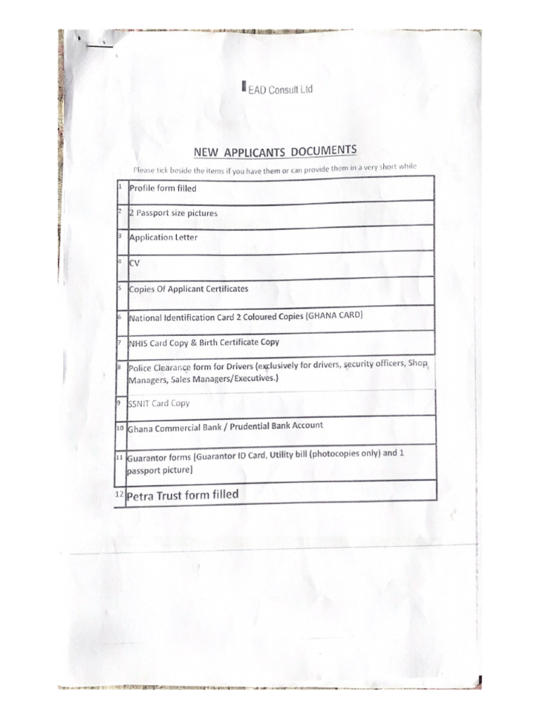 New Applicants Documents | PDF