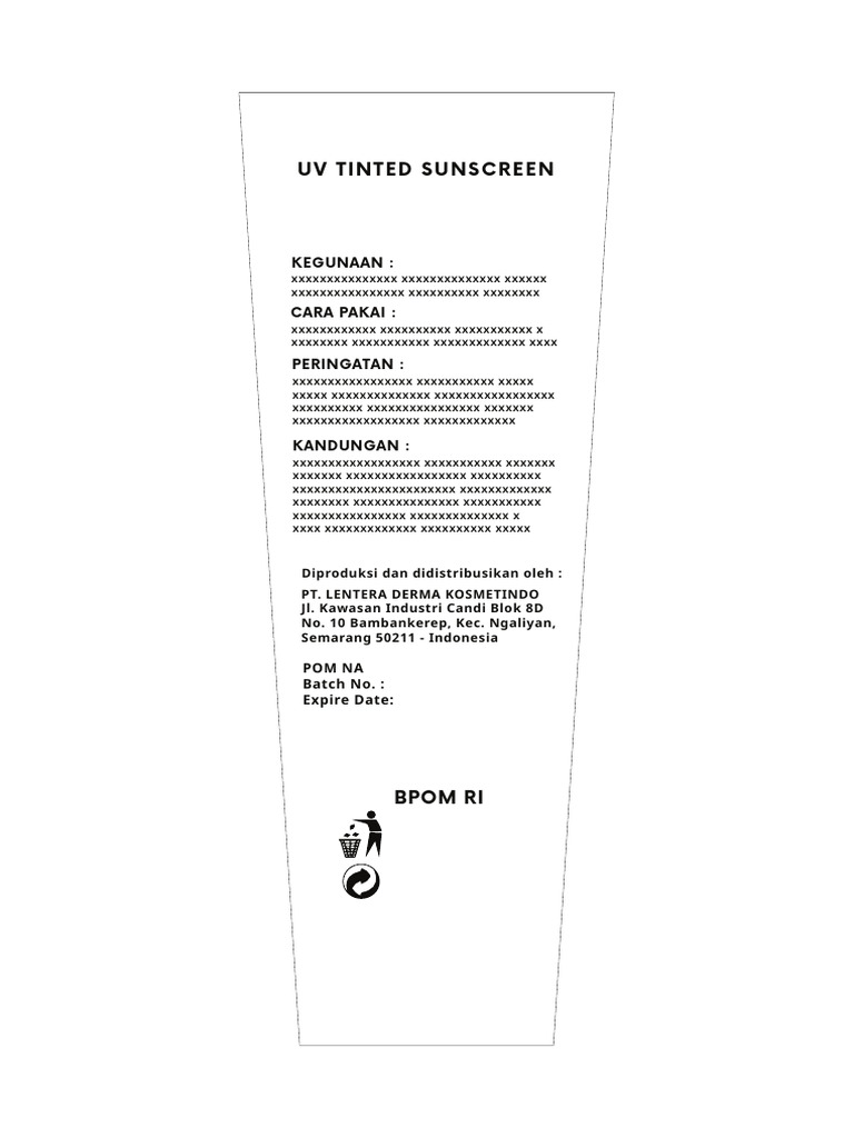 Luxura UV Tinted Sunscreen Back | PDF