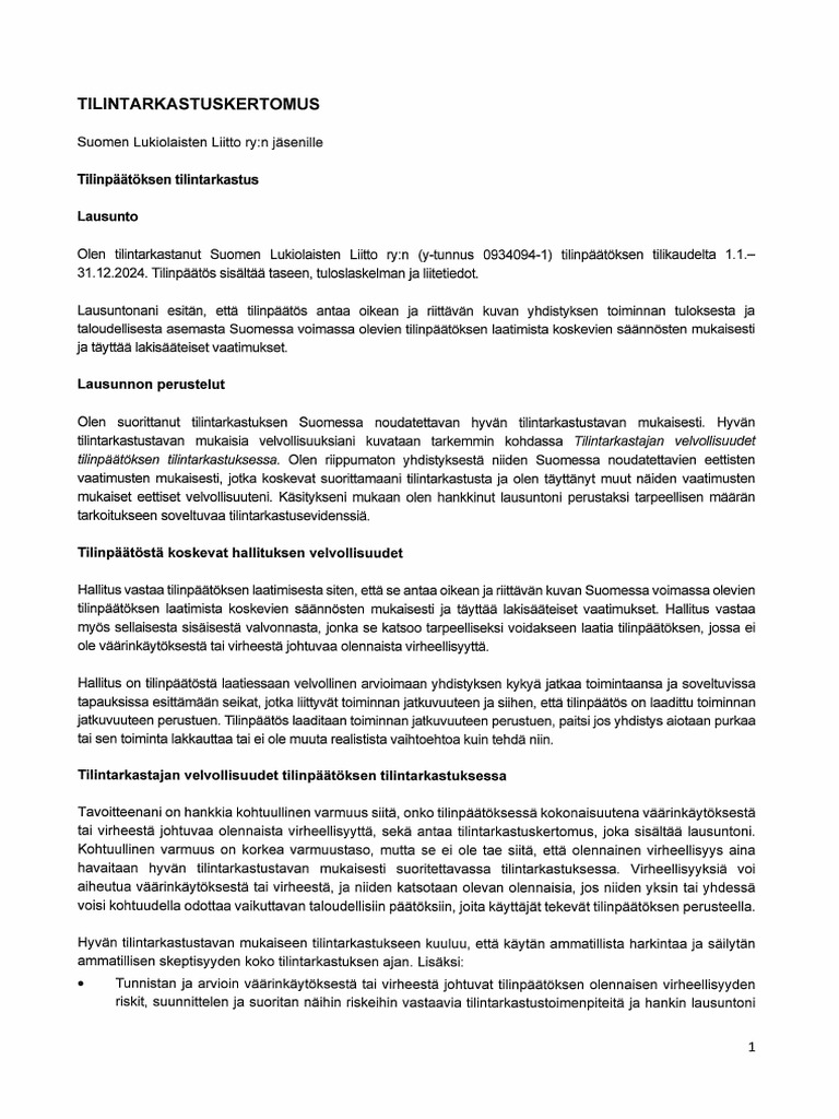 LIITE 9 - Tilintarkastuskertomus 2024 | PDF