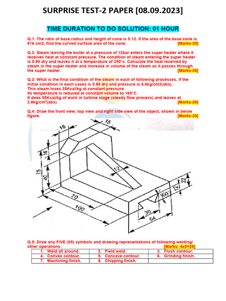 Surprise Test-2 Paper 08092023 - 28582738 | PDF