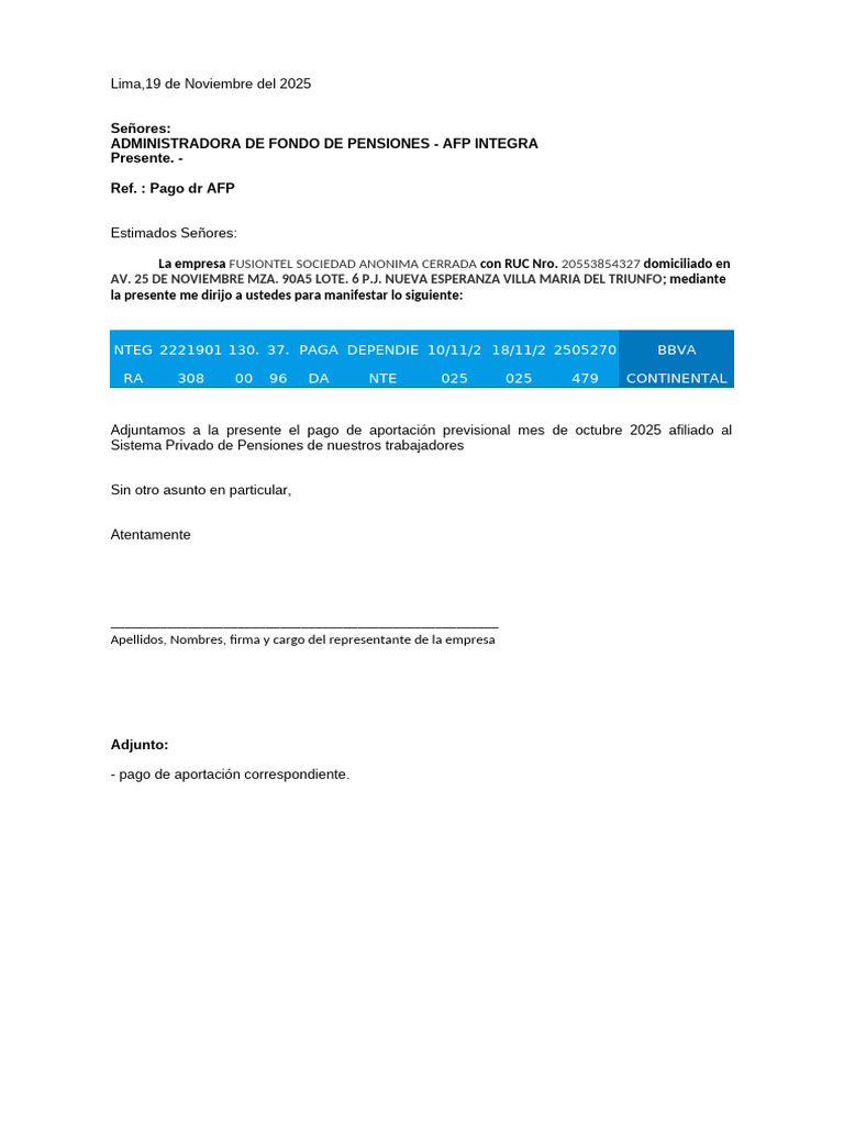 Pago de Aportaciones AFP Octubre 2025 | PDF | Chile | Pensión