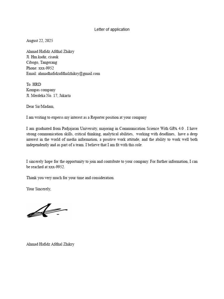 Application for Reporter Position | PDF
