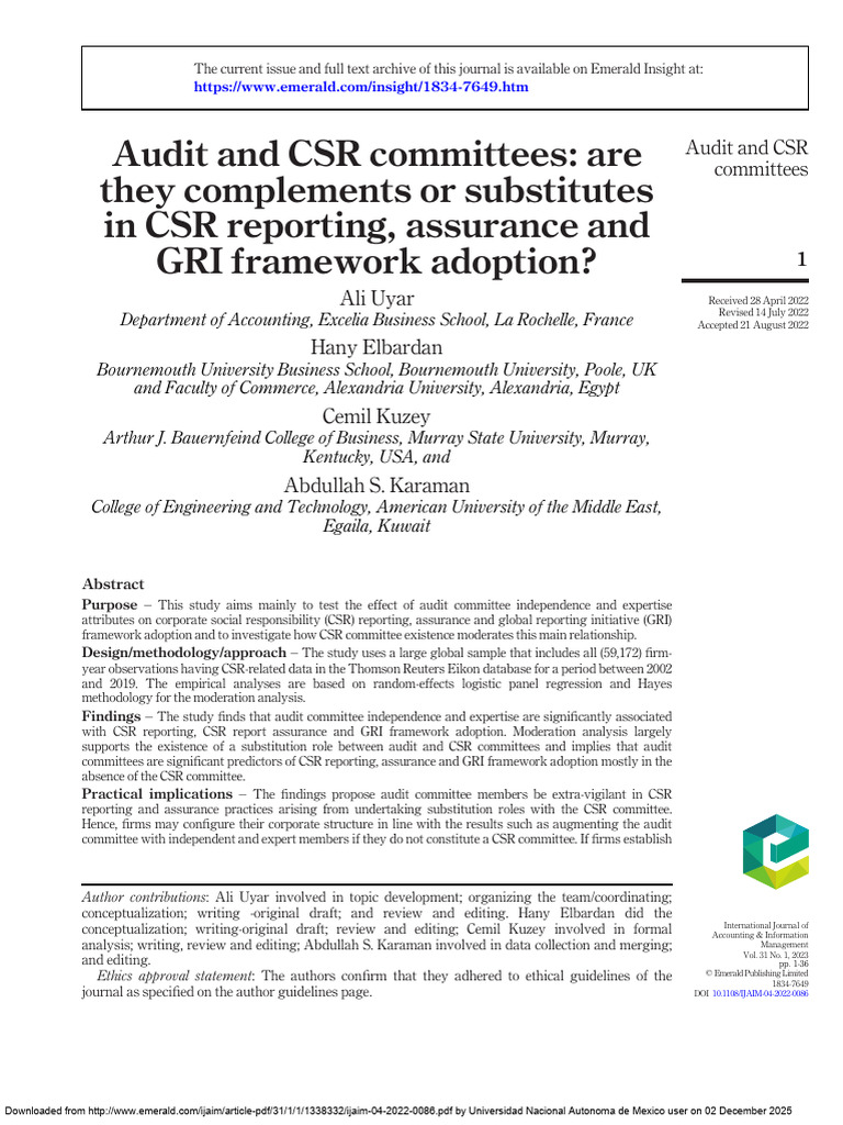 Audit and CSR Committees Are 3777 | PDF | Corporate Social ...