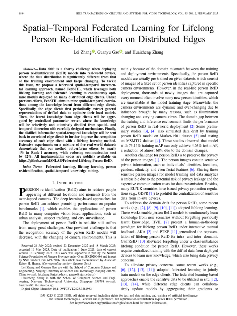 SpatialTemporal Federated Learning For Lifelong 6789 | PDF | Cognitive ...
