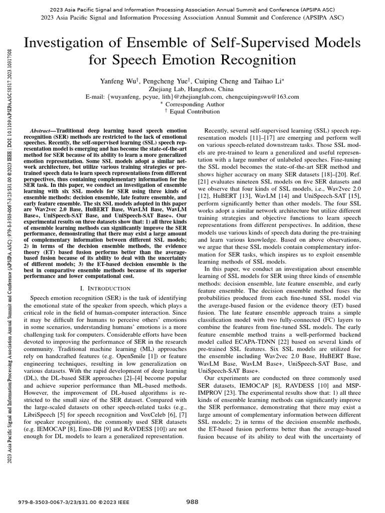 Investigation of Ensemble of SelfSupervised Models 8704 | PDF | Machine ...