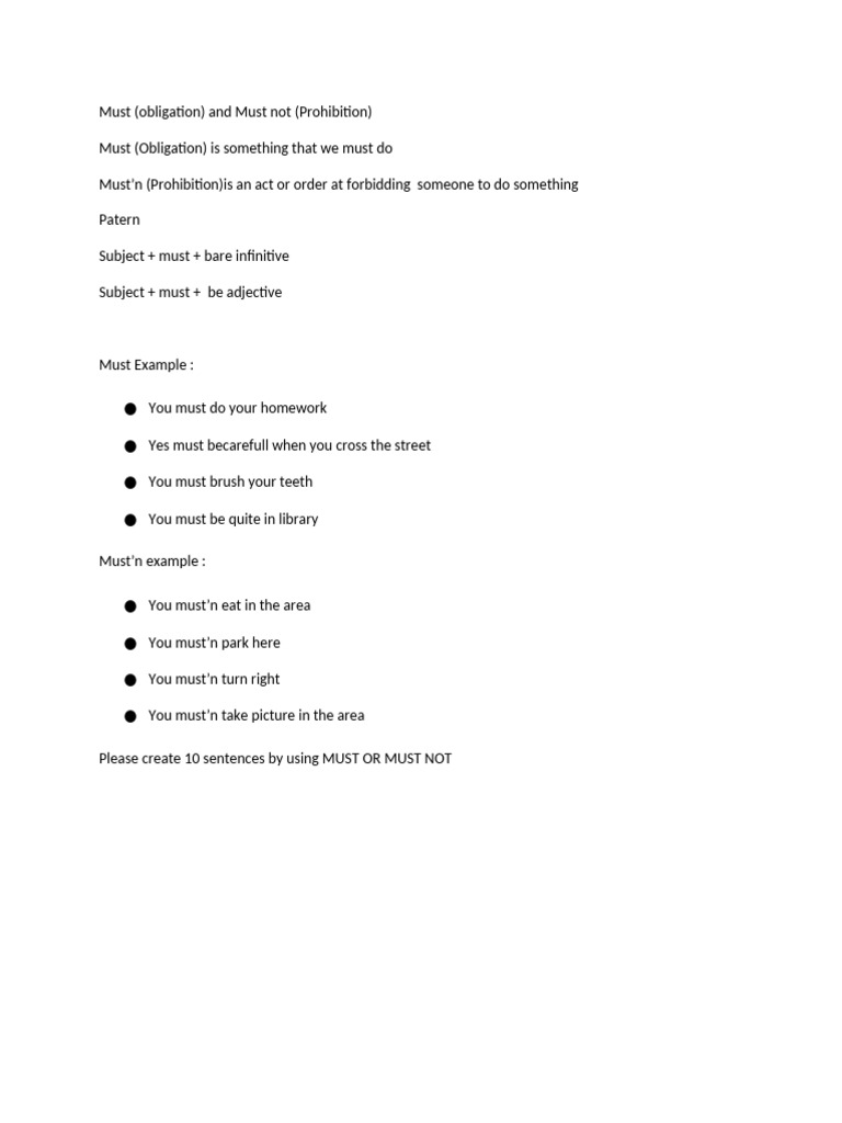 Understanding Must and Must Not Rules | PDF