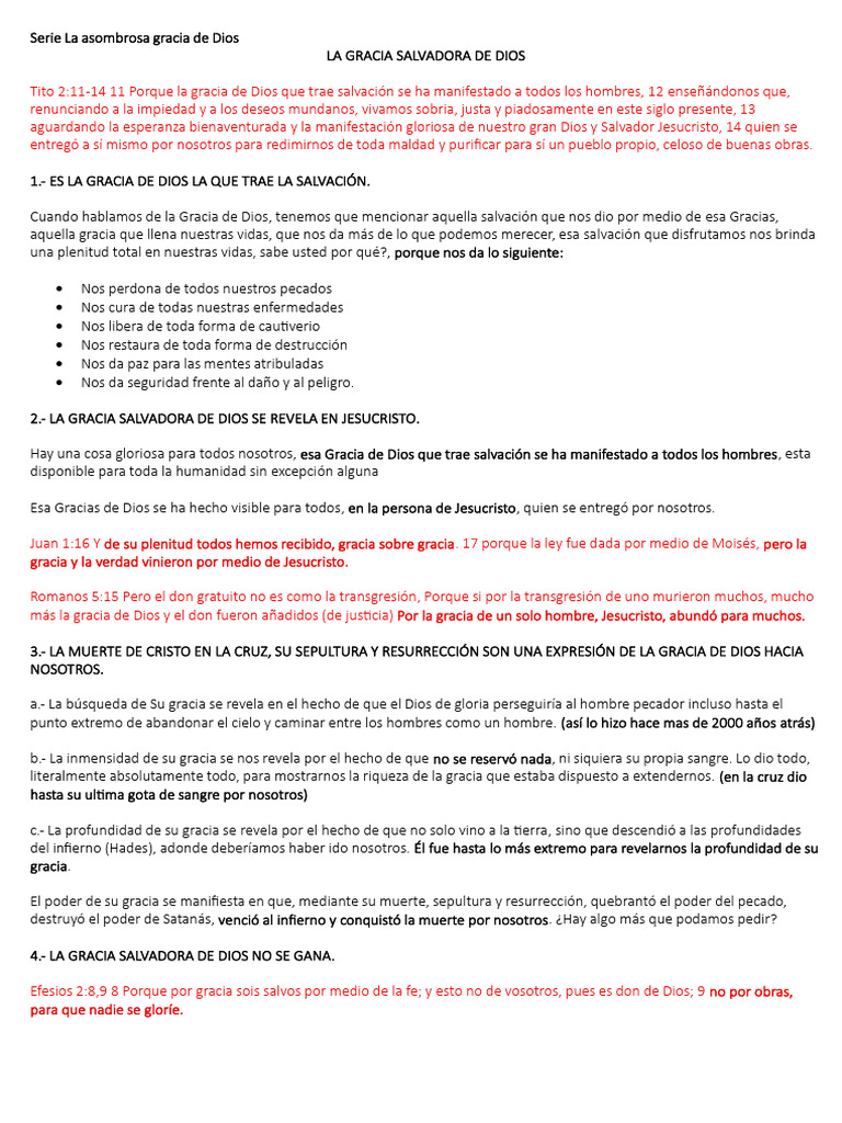 Gracia Salvadora de Dios en Cristo | PDF | Gracia divina | Epístola a ...