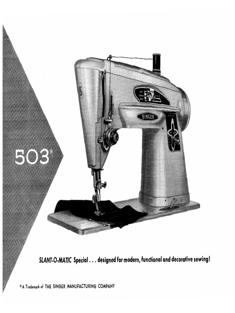 Singer 503 Slant-O-Matic Special | PDF