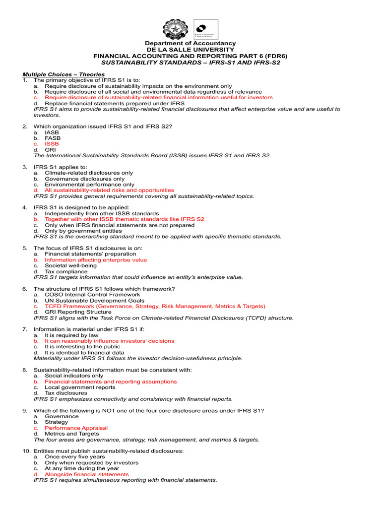 IFRS S1 & S2: Sustainability Standards Overview | PDF | International ...